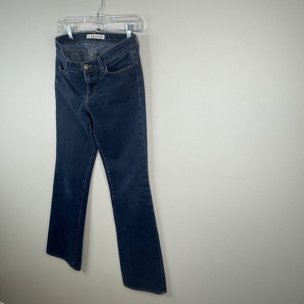 J Brand Womens Low Rise Jeans 27 x 32 Ink Blue Stretch Denim Straight - Picture 6 of 12